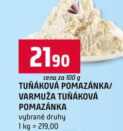 TUŇÁKOVÁ POMAZÁNKA VARMUŽA TUŇÁKOVÁ POMAZÁNKA vybrané druhy 100g