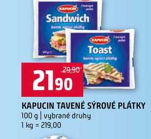 KAPUCIN TAVENÉ SÝROVÉ PLÁTKY 100 g vybrané druhy 