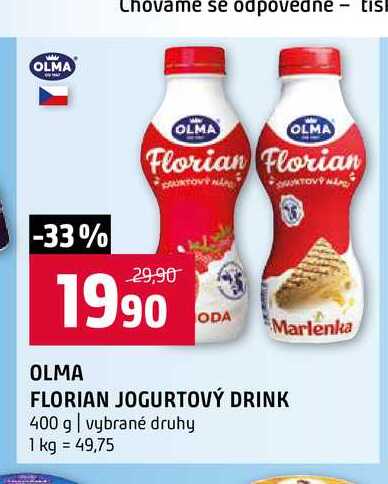 OLMA FLORIAN JOGURTOVÝ DRINK 400 g vybrané druhy