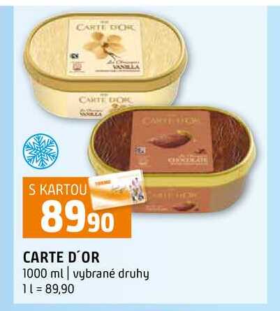 CARTE D'OR 1000 ml vybrané druhy 