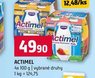 ACTIMEL 4x 100 g vybrané druhy  v akci