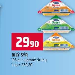 BÍLÝ SÝR 125 g vybrané druhy