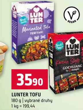 LUNTER TOFU 180 g vybrané druhy