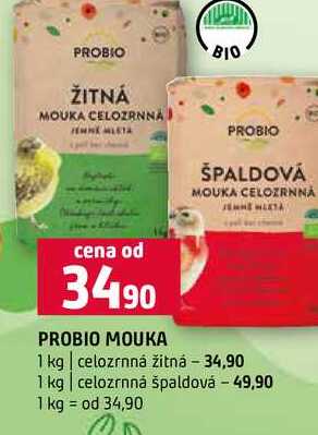 PROBIO MOUKA 1 kg celozrnná žitná 1 kg celozrnná špaldová 
