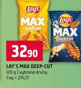 LAY'S MAX DEEP-CUT 120 g vybrané druhy