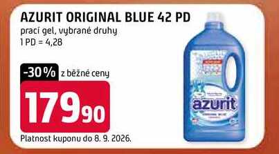 AZURIT ORIGINAL BLUE 42 PD prací gel, vybrané druhy