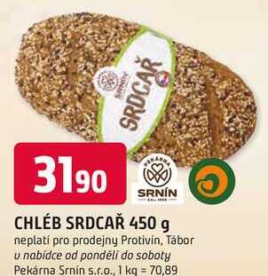 CHLÉB SRDCAŘ 450 g