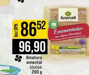 Alnatura ementál bloček 200 g
