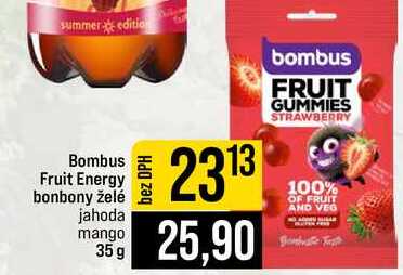 Bombus Fruit Energy bonbony želé jahoda mango 35 g