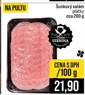Šunkový salám plátky cca 200 g 100g