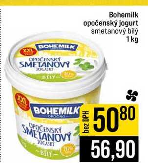 Bohemilk opočenský jogurt smetanový bílý 1 kg