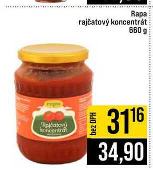 Rapa rajčatový koncentrát 660g 