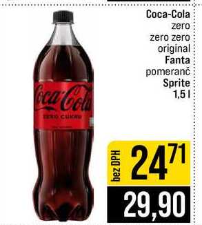 Coca-Cola zero zero zero original Fanta pomeranč Sprite 1,5l