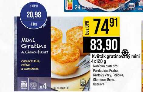 Květák gratinovaný mini 4x120 g 
