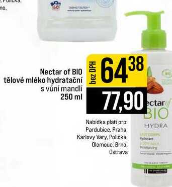 Nectar of BIO tělové mléko hydratační s vůní mandlí 250 ml 