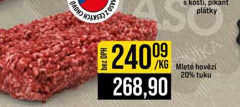 Mleté hovězí 20% tuku 1kg