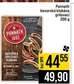 Ponnath bavorská klobása grilovací 200 g