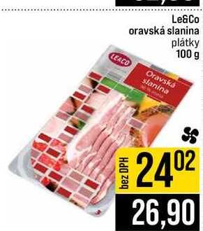 Le&Co oravská slanina plátky 100 g 