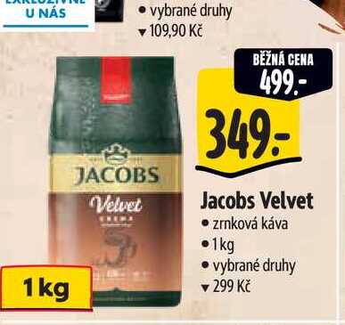 Jacobs Velvet zrnková káva 1kg
