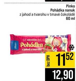 Pinko Pohádka nanuk z jahod a tvarohu v tmavé čokoládě 60 ml