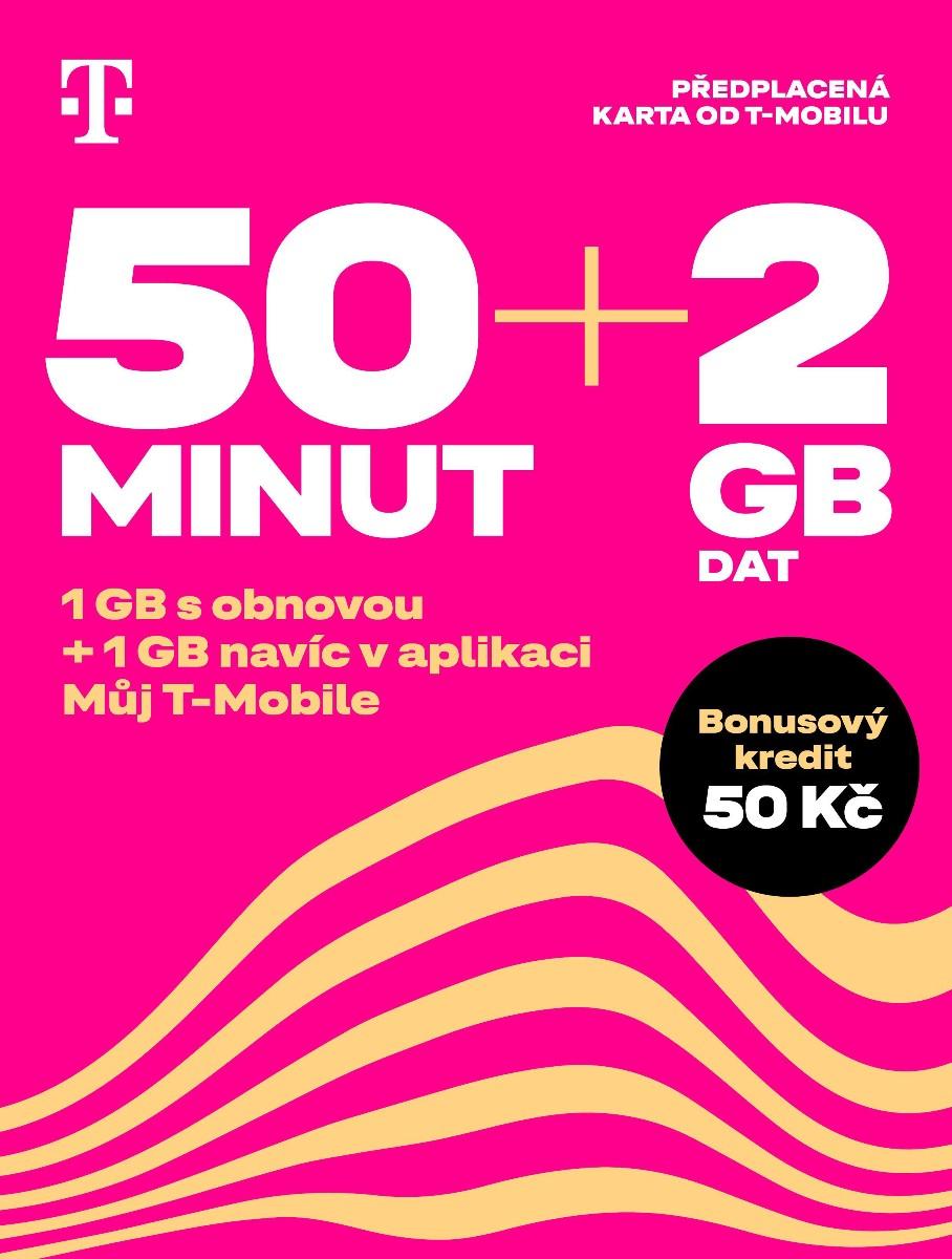 SIM karta 50 minut + 2 GB dat, 1 KS