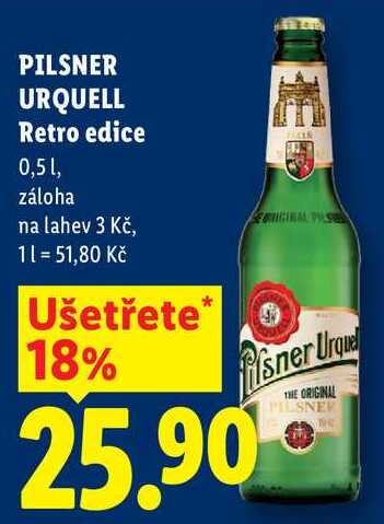 PILSNER URQUELL Retro edice, 0,5 1