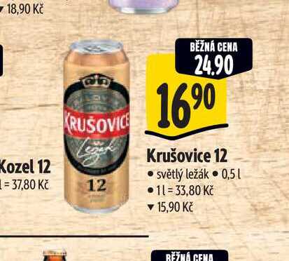 Krušovice 12 světlý ležák 0,5 l