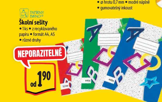 Školní sešity 1ks