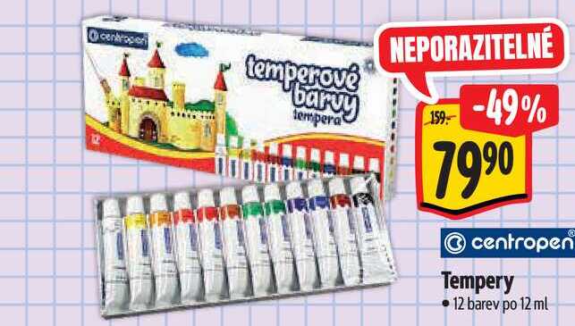 Tempery 12 barev po 12 ml