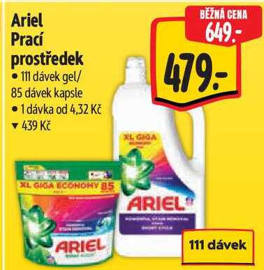 Ariel Prací prostředek, 111 dávek gel/85 dávek 