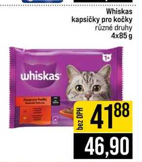 Whiskas kapsičky pro kočky různé druhy 4x85 g
