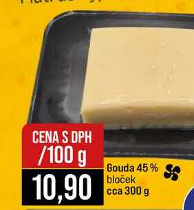 Gouda 45% bloček cca 300 g 100g