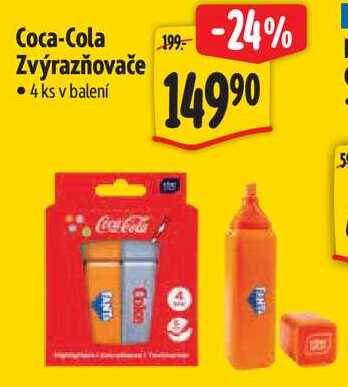 Coca-Cola Zvýrazňovače, 4 ks