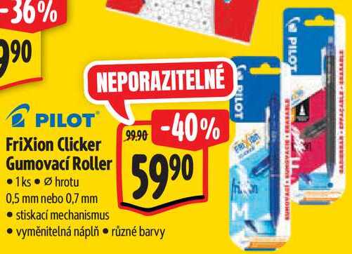 Frixion Clicker Gumovací Roller