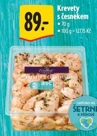 Krevety s česnekem, 70 g