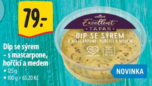 Dip se sýrem - s mascarpone, hořčicí a medem, 125 g
