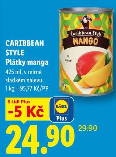 CARIBBEAN STYLE Plátky manga, 425 ml