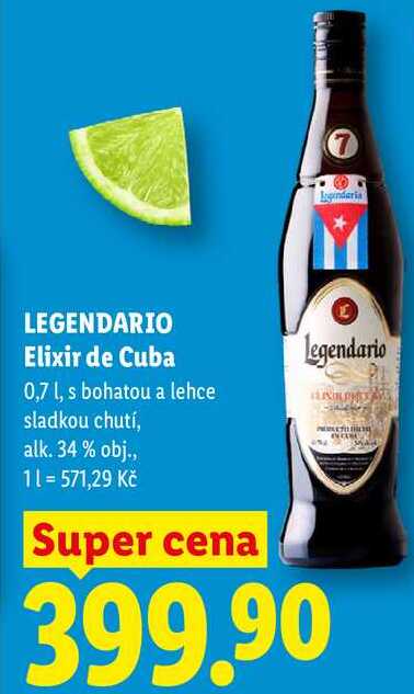 LEGENDARIO Elixir de Cuba, 0,7 l