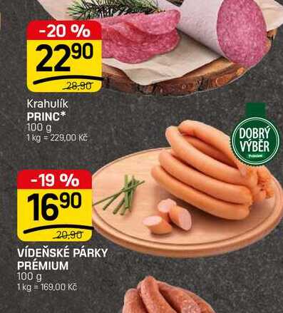 VÍDEŇSKÉ PÁRKY PRÉMIUM 100 g