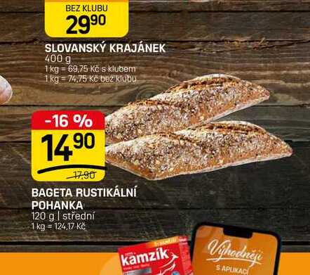 BAGETA RUSTIKÁLNÍ POHANKA 120 g | střední