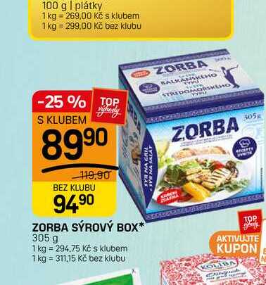 ZORBA SÝROVÝ BOX* 305 g