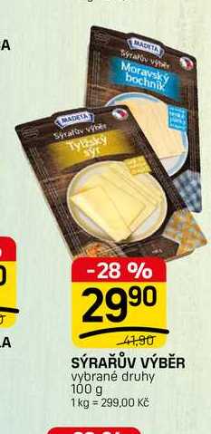 SÝRAŘŮV VÝBĚR vybrané druhy 100 g