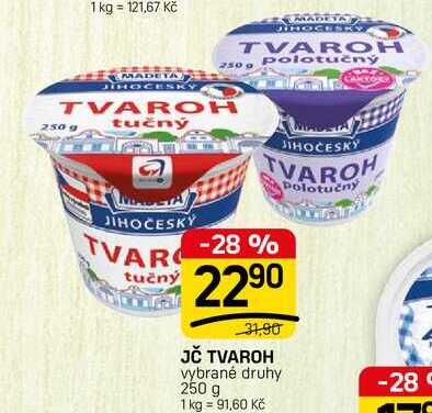 JČ TVAROH vybrané druhy 250 g