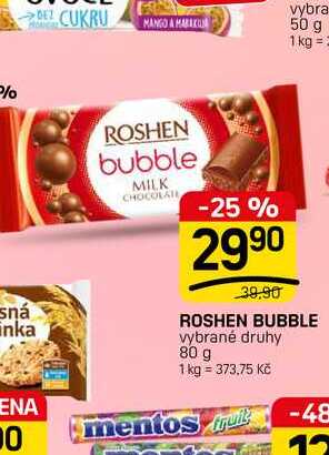 ROSHEN BUBBLE vybrané druhy 80 g
