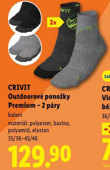 CRIVIT Outdoorové ponožky Premium - 2 páry