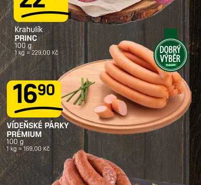 VÍDEŇSKÉ PÁRKY PRÉMIUM 100 g