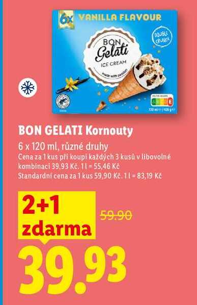 BON GELATI Kornouty, 6 x 120 ml 