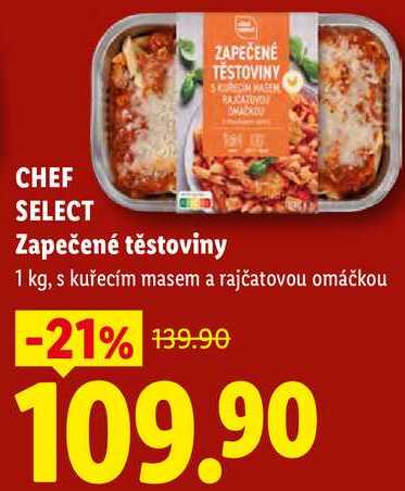 CHEF SELECT Zapečené těstoviny, 1 kg