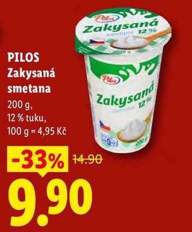 PILOS Zakysaná smetana, 200 g  v akci