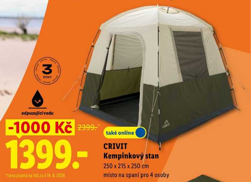 CRIVIT Kempinkový stan